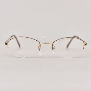 ARISTAR AR6887 535 GOLD WOMENS OVAL HALF RIM EYEGLASSES 49-19-135 B:33 AR 6887
